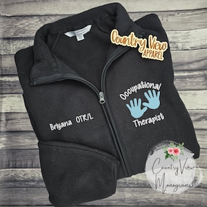 Occupational Therapist Hands MidWeight Fleece Jacket with Pockets | L700 CutieP