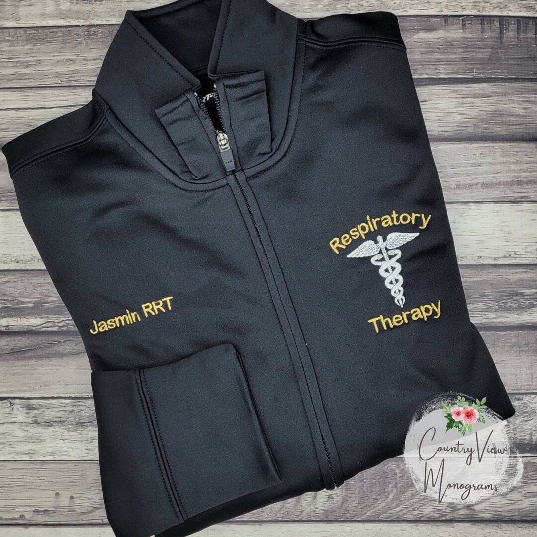 Respiratory Therapist Cadusportwick Fleece Lined Jacket RT RRT Zipup