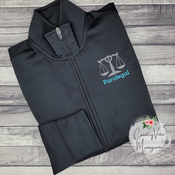 Womens Scale of Justice Personalized Smooth SportWick Fleece Jacket-RN LPN zipup light weight jacket with several colors-TypeW Turq LST241