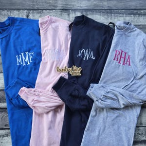 Monogrammed Long Sleeve Shirt with Left Chest Monogram | Unisex fit Small-5x tee shirt
