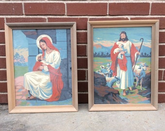 Vintage Craftmaster Paint By Number Madonna and The Good Shepherd