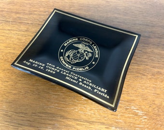 Vintage Marine Corps League 1969 Annual Convention Souvenir Trinket Dish