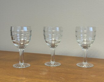 Vintage Hocking Block Optic Cordial Glasses