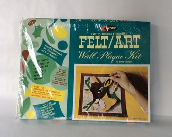 Vintage Felt Art Kit to Make Deer Plaque
