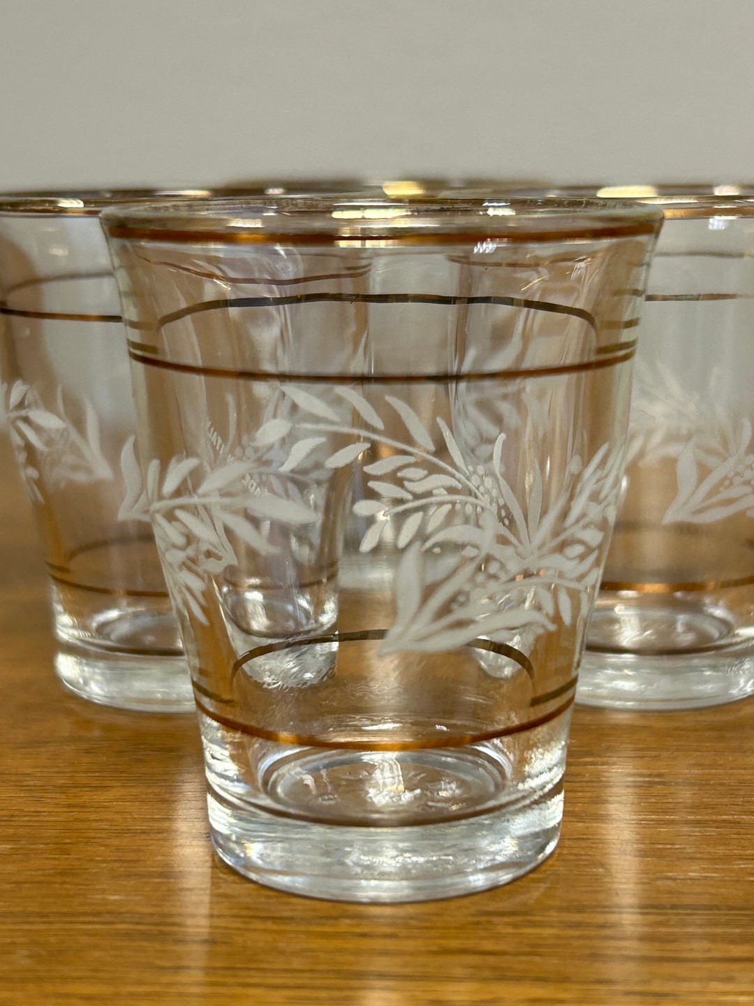 Vintage Italian Shot Glasses Gold Rim Set of Four Etsy