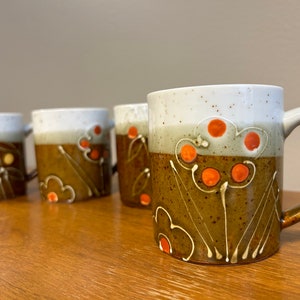Set of Four Vintage Otagiri Style Ceramic Mugs