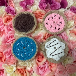Crochet donut costers set of 4