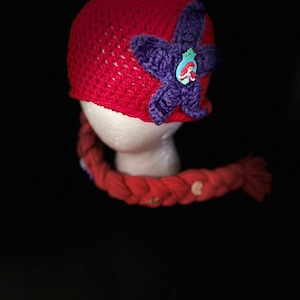 Ariel inspired braid crochet hat