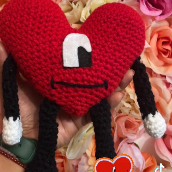 Bad bunny plush heart