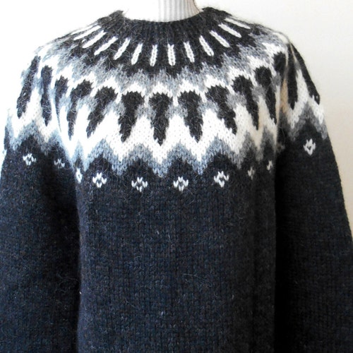 Unique Charcoal Icelandic Sweater - Etsy