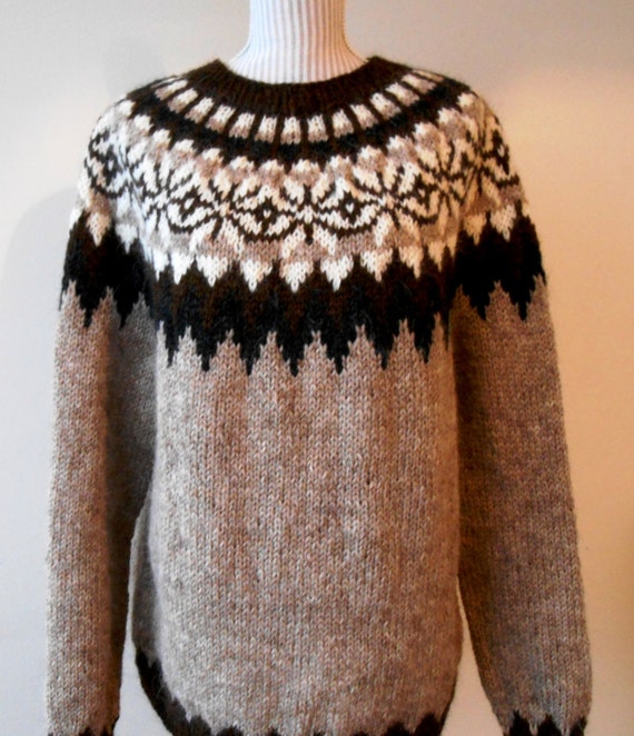 Gradient Brown Nordic Pattern Pullover | Etsy
