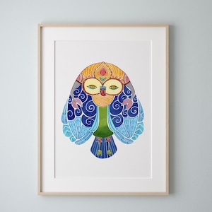 Stormchaser Owl Art Print, Owl Watercolor Painting, Fine Art Print, Owl Wall Art by Eve Devore