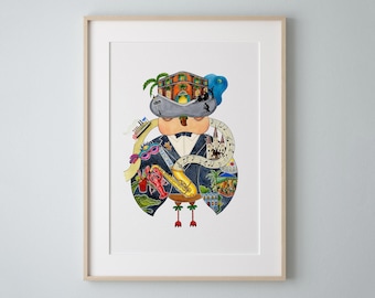 New Orleans Owl Watercolor Art Print, Louisiana Travel Gift