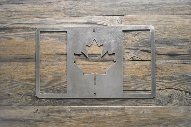 16 To 36 Canadian Maple Leaf Outline Flag Steel Metal Wall Hanging Art Various Finishes Sizes
