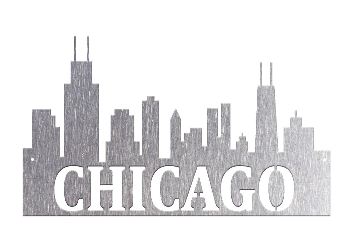 Chicago Skyline Home Wall hanging decor art various sizes | Etsy