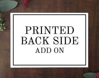 Back Side Printing ADD ON
