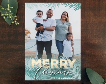 Faux Foil Photo Christmas Card, Photo Christmas Card, Holiday Photo Card, Merry Christmas