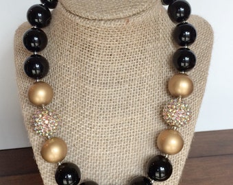 black and gold sparkly bubblegum necklace photography prop