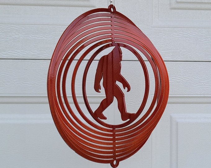 bigfoot wind spinner, sasquatch gifts, funny garden decorations, metal yard art, bigfoot signs, yeti decor, bigfoot decor, sasquatch garden