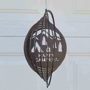 wind spinner, camper decor, camping gift, metal yard art, new camper gift, gift for him, gifts for friends, campsite decor, rv accessories