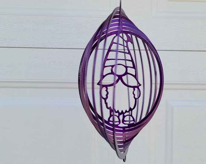 Gnome wind spinner, hanging porch decor, gnome decor outdoor decor, gnome garden accessories, gnome gifts for women, yard art, fun gifts