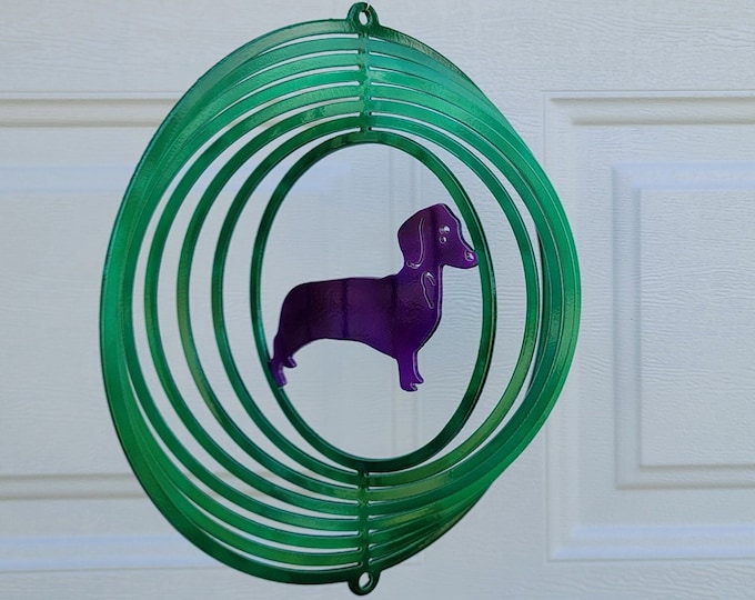 dog wind spinner for yard, hanging porch decor, dachshund gifts for women, dachshund garden decor outdoor decor, weiner dog gifts for men