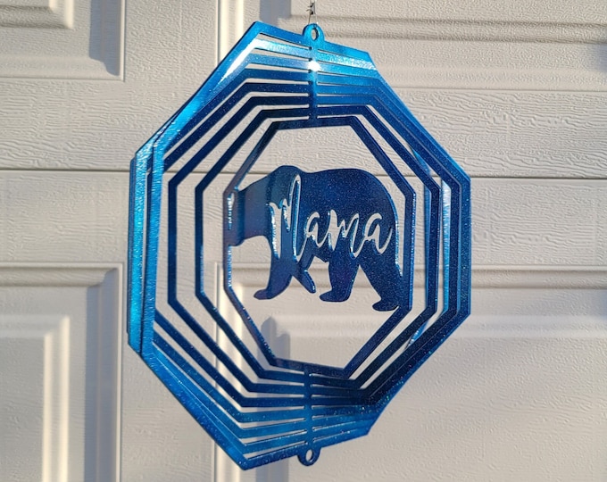 Bear wind spinner, mama bear, mom gifts, bear decorations, metal yard art, porch decor, nursery decor, expecting mom gift, baby shower