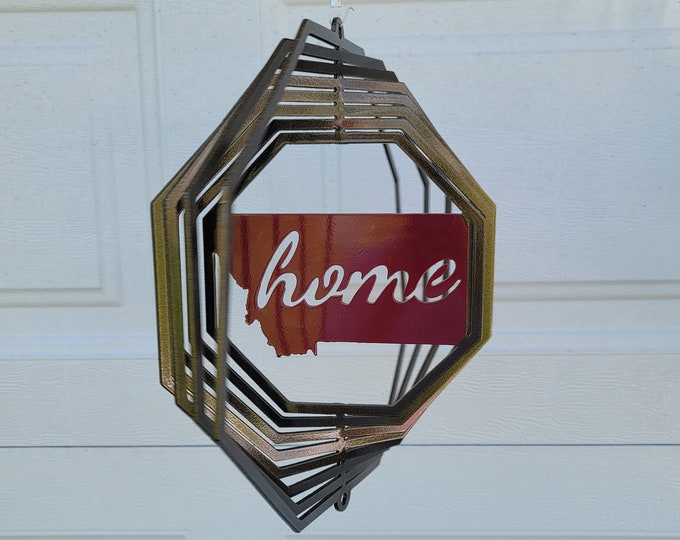 wind spinner, porch decoration, metal yard art, montana gifts, gifts for friends, sun catcher, garden decor, outdoor decor, gifts for him