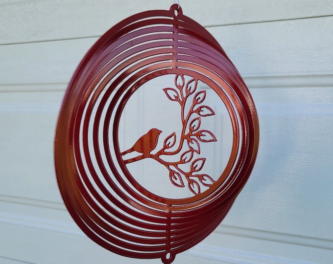 Bird wind spinner, bird lover, wildlife decor, bird watcher gift, gifts for her, metal yard art, spring decor, house warming gift, garden