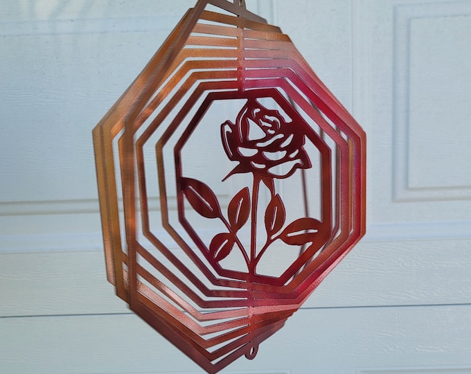 Rose wind spinner, flower decor, spring gifts, gifts for her, gifts for grandma, garden, house warming gift, yard art, porch decor, roses