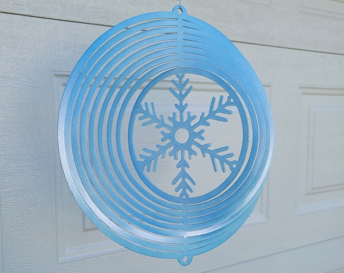 wind spinner, snowflake, yard art, winter decor, snow decor, porch decoration, outdoor decoration, garden art, snow gift, gift for boy, wind