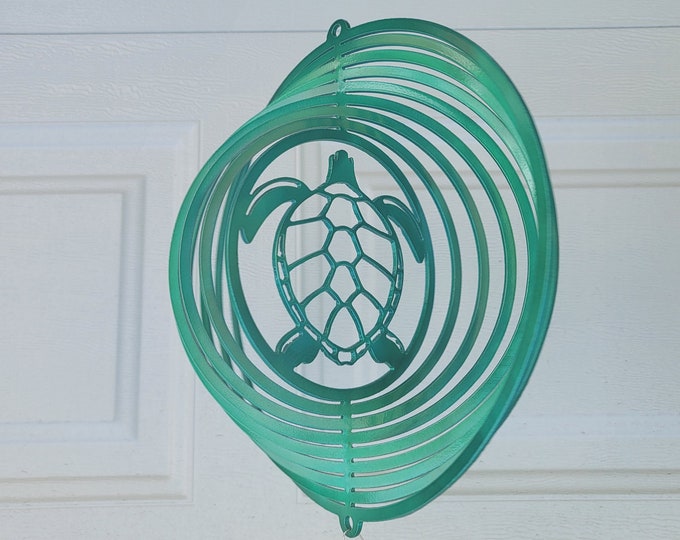 Turtle wind spinner, turtle, turtle gifts, beach decor, beach gifts, ocean decor, yard art, house warming gift, porch decor, Sea turtle gift