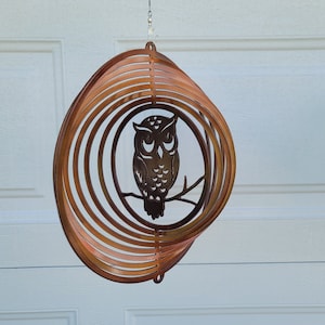 Owl wind spinner, porch decor, wildlife gifts, yard art, wildlife decor, owl gifts, owl garden, garden gifts, bird gifts, bird lovers, gifts