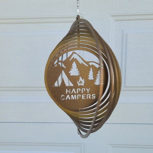 wind spinner, camper decor, camping gift, metal yard art, new camper gift, gift for him, gifts for friends, campsite decor, rv accessories