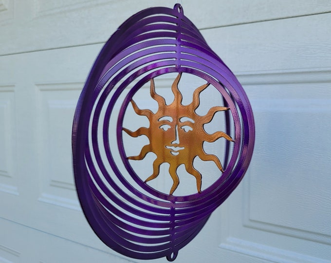 Sun wind spinner, porch decor, house warming gift, yard art, garden decor, sun decor, spring decor, wind chime, sun catcher, gift for her