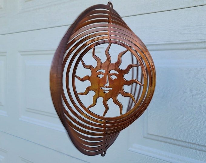 Sun wind spinner, porch decor, house warming gift, yard art, garden decor, sun decor, spring decor, wind chime, sun catcher, gift for her