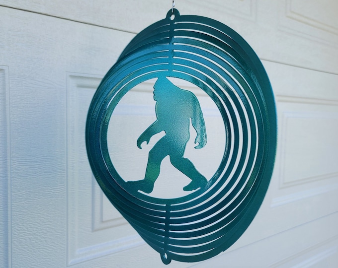 bigfoot wind spinner, sasquatch gifts, funny garden decorations, metal yard art, bigfoot signs, yeti decor, bigfoot decor, sasquatch garden