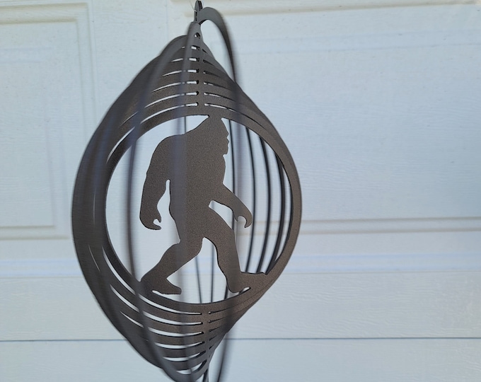 bigfoot wind spinner, sasquatch gifts, funny garden decorations, metal yard art, bigfoot signs, yeti decor, bigfoot decor, sasquatch garden