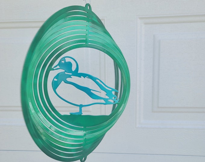 Duck wind spinner, wildlife, porch decor, bird lover, yard art, garden, duck gifts, outdoor and garden, outdoor decor, hanging wind spinner