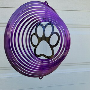 Dog paw, wind spinner, dog gifts, dog lover gift, metal yard art, pet gift, pet decor, porch decor, dog memorial, new dog gift, garden art