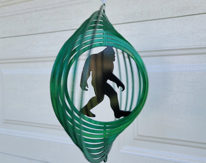 bigfoot wind spinner, sasquatch gifts, funny garden decorations, metal yard art, bigfoot signs, yeti decor, bigfoot decor, sasquatch garden