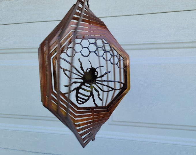 bee wind spinner for outdoors, front porch decor, nature lover gift for her, honey bee gifts for women, apartment balcony decor, bumble bee