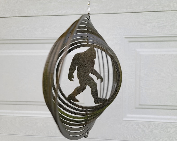 bigfoot wind spinner, sasquatch gifts, funny garden decorations, metal yard art, bigfoot signs, yeti decor, bigfoot decor, sasquatch garden