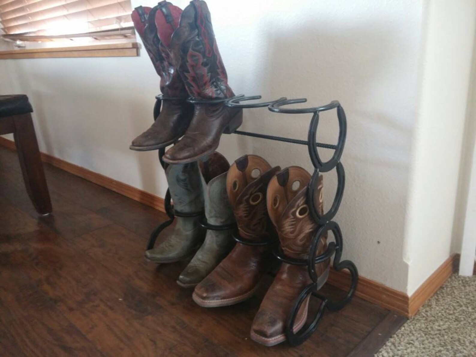 Horseshoe Boot Rack Mudroom Storage Cowboy Boot Holder Etsy