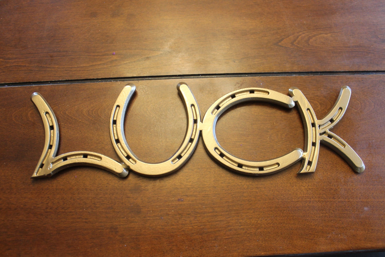 Horseshoe LUCK sign Etsy