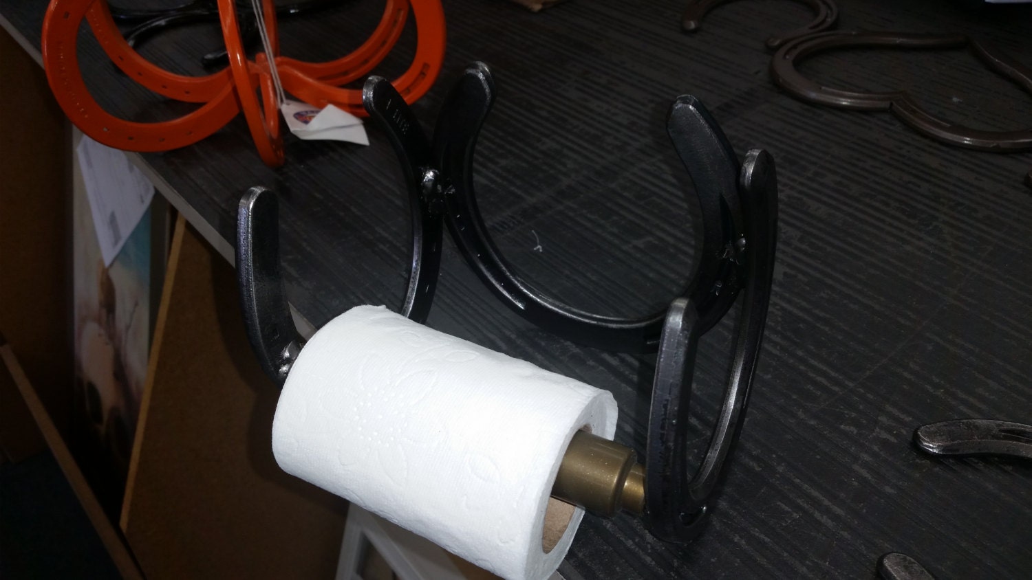 Horseshoe Toilet Paper Stand