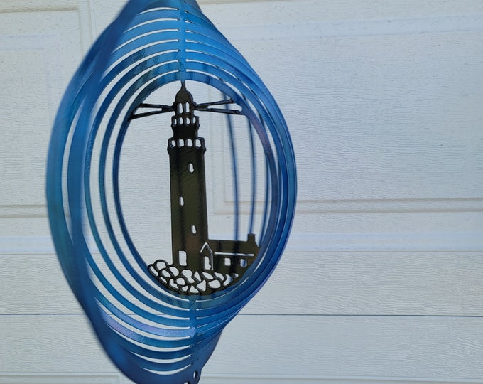 wind spinner, beach house gift, lighthouse decor, coastal decor, garden decor, new home gift , ocean decor, sun catcher, spring decor, new