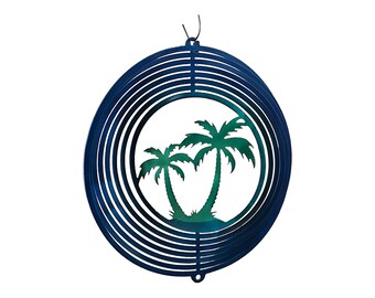 Palm tree wind spinner, yard art, palm tree gift, beach decor, beach gifts, island gifts, tree lover gift, palm tree decor, porch gift