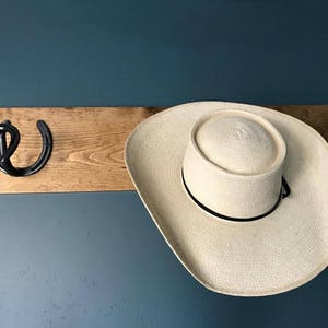 Horseshoe hat rack, horse lover gift, western decor, equestrian decor, rustic hook, rustic hat rack, cowboy gifts, cowgirl gifts, hat holder