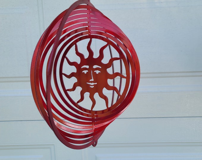 Sun wind spinner, porch decor, house warming gift, yard art, garden decor, sun decor, spring decor, wind chime, sun catcher, gift for her